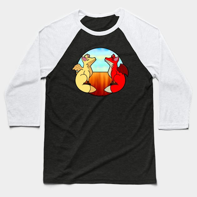 Divine and Diabolic Foxes - Full Baseball T-Shirt by A Rickety Ninja